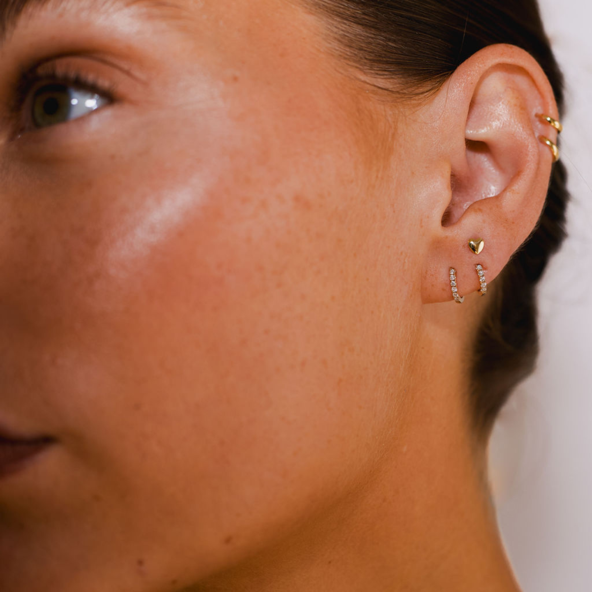 Heart flat back piercing