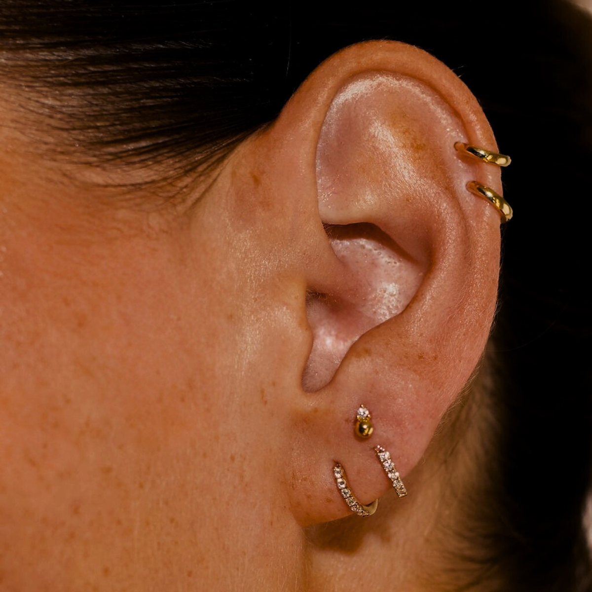 Diamond ball stud single earring