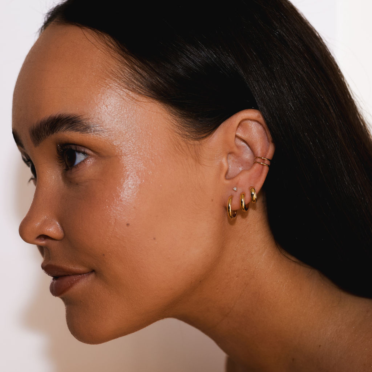 Large Gold Huggie Hoops